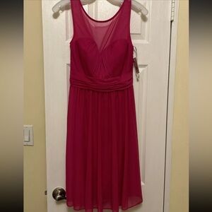 NWT Davids Bridal Short Bridesmaids Dress Pink/Pegonia
